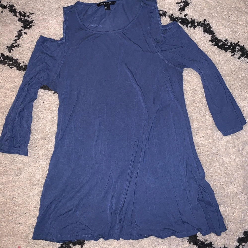 cut out shoulder, long sleeve shirt